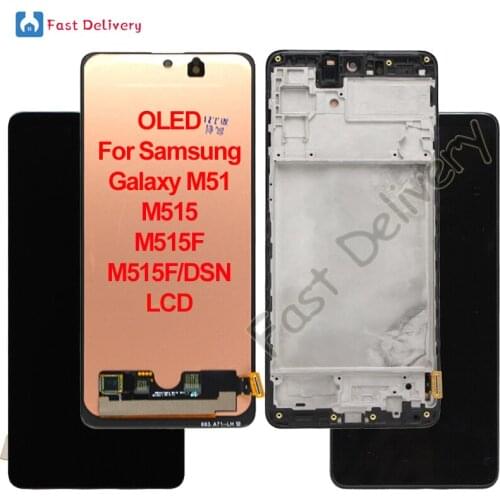OLED For Samsung Galaxy M51 M515 M515F M515F/DSN LCD Display Touch Panel Screen Digitizer Assembly Replacement Accessory Parts