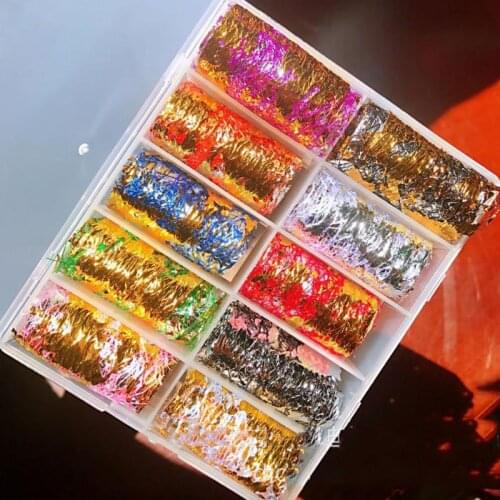 1 Box Nail Foil Supplies Gold Flakes for Nail Art Decals Supplies Nail Art Stickers, Manicure Sally Mesh Gold Silver Nail Foil
