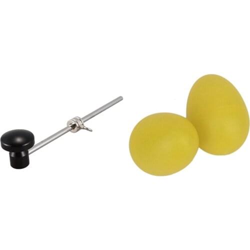 1 Pair Plastic Percussion Musical Egg Maracas Shakers Yellow & 1x Drum Hammer Pedal Beater Mallet