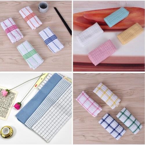 3pcs/pack Small Tea Towels Kitchen Swab Tablewares Cleaning Cloth Super Absorbent 35x35cm 13.8"x13.8"