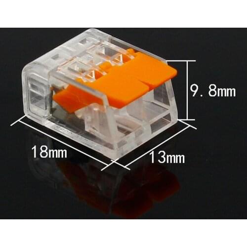 10 Pcs 2 Pin awg 24-12 Universal mini wire wiring connector conductor terminal block with lever wire connector