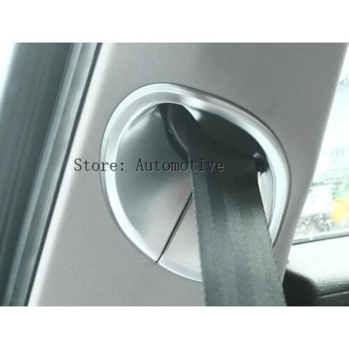 2pcs For Alfa Romeo Giulia 2017 ABS Matte Chrome Interior Front Row Safety Belt Cover Trim Car Accessories
