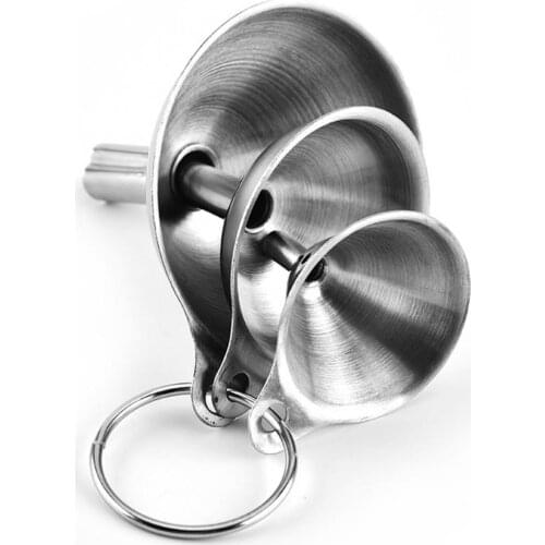 3Pcs/Set Small Mouth Funnels Bar Wine Flask Funnel Mini Stainless Steel for Filling Hip Flask Narrow-Mouth Bottles with filter n