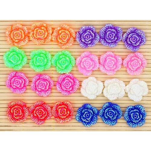 40pcs/lot flat back resin resin flower ,DIY resin craft accessories fashion resin cabochons
