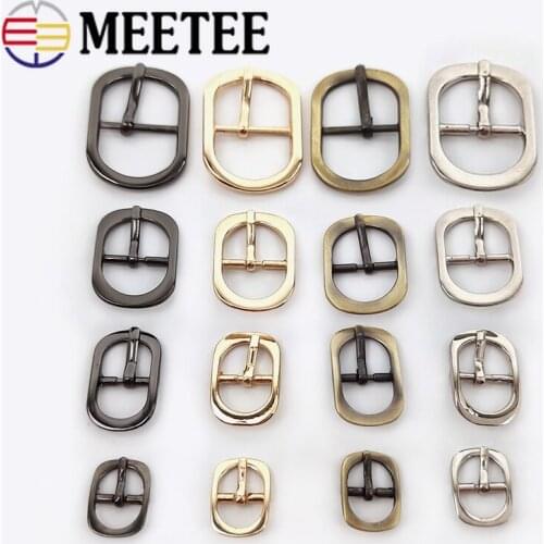 Meetee 5/10pc 12/18/25/32mm Metal Pin Roller Buckle Bags Shoes Belt Buckles DIY Leather Craft Adjust Clasp Hardware Accessories