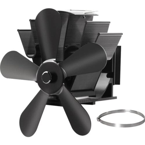 Fireplace 5 Blade Heat Powered Stove Fan komin Log Wood Burner Eco Friendly Quiet Fan Home Efficient Heat Distribution