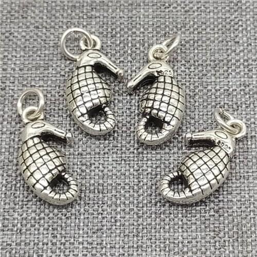 5 Pieces 925 Sterling Silver Seahorse Charm Sea Horse Ocean for Bracelet Necklace