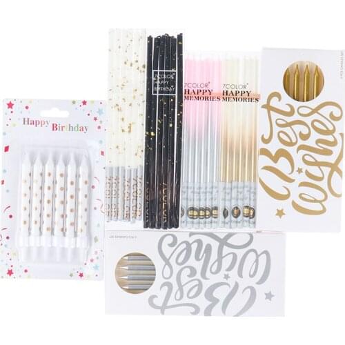 7 StylesNordic style birthday candle smokeless candle golden silver line candle proposal