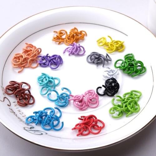 DIY accessories 100PCS opening ring small iron ring color paint manual connection ring keychain jewelry hanging chain ring