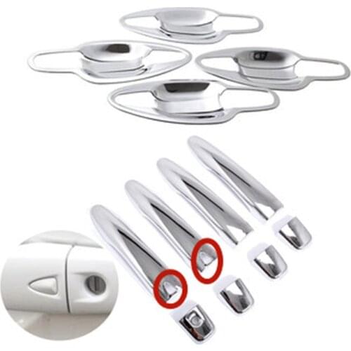 Car Styling for Nissan X-Trail X Trail T32 2014-2021 CHROME DOOR HANDLE COVER BOWL CUP CAP TRIM INSERT BEZEL FRAME SMART KEY