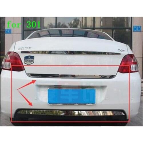 Car styling for Peugeot 301 2012-2019 stainless steel Rear bumper strip Rear Trunk lid trim cover Trunk light bar