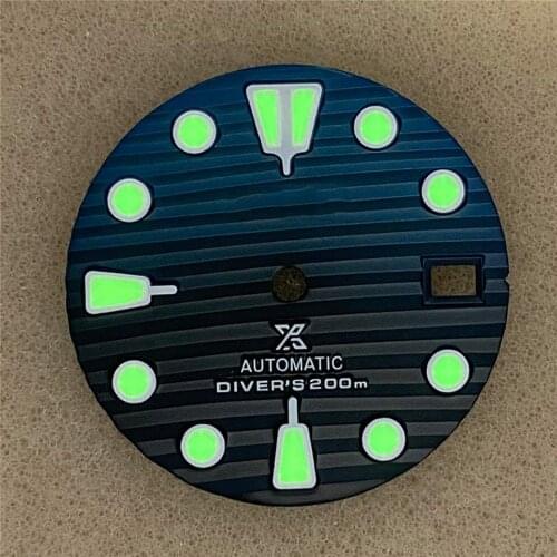 Retro Shell 28.5mm watch dial Green Luminous for NH35/4R/7S/NH35A Face Inserts Man Janpanese Accessories Repair Part