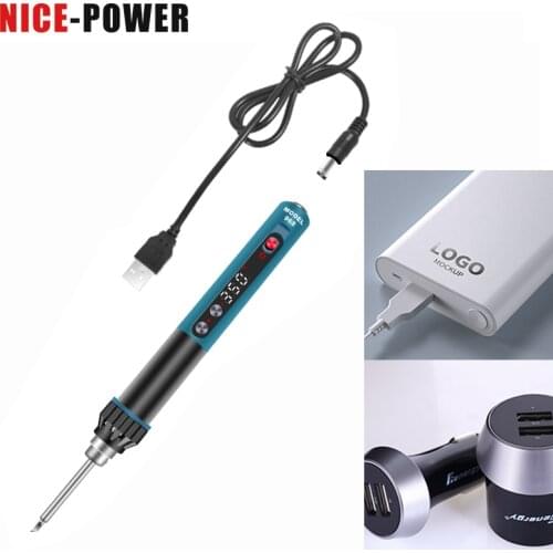 CXG 968 Mini USB Electric Solder Iron Intelligent Adjustable Constant Temperature Sleep Function LCD Display Portable Weld Tool