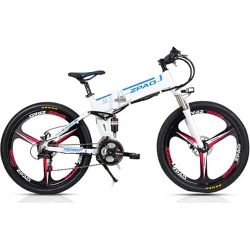 Folding Electric Bicycle For Adults Electric Bicycles White/Black 48V 350W 12.8Ah Li-ion Battery LG Cell Mountain Electric Bike