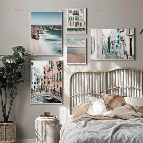 Italy Venice Landscape Canvas Poster Print Architecture Cityscape Wall Art Painting Ocean Beach Picture Modern Living Room Decor