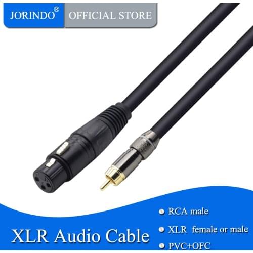 JORINDO 0.5M-5M/1.64FT-16.4FT XLR to RCA audio cable,RCA male to XLR male or female For microphone amplifier mixer cable