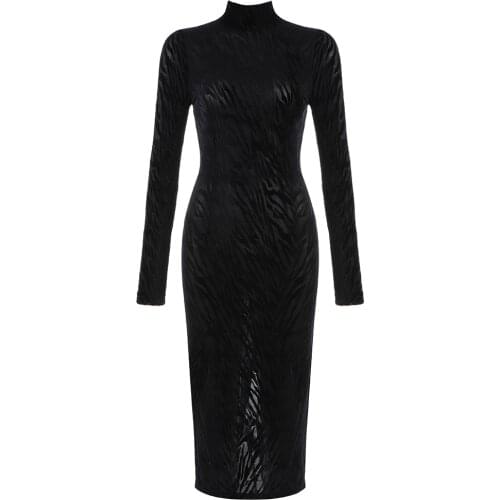 Nice New Women Vintage Dress Elegant Women Bodycon Celebrity Party Dress Long Sleeve Autumn Winter Dress
