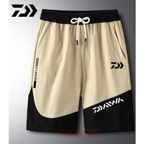 Daiwa Summer Print Shorts patchwork Breathable Quick Dry Loose Shorts Outdoor Sports Fitness Running Cycling Fishing Clothes