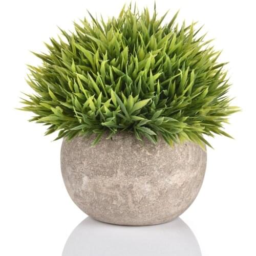 Mini Artificial Vintage Plastic Potted Green Fake Decor Artificial Planters Indoor Decoration