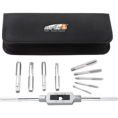 Tap set with a tap handle TB-19000 with top quality precision frame taps and pedal taps with a tap handle bike tool