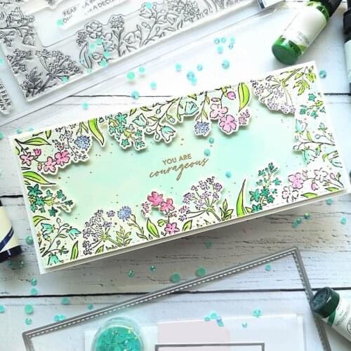 You Are Courageous With Flowery Frame Stamp And Die Set For Decorative Embossing PaperCard Crafts 2021