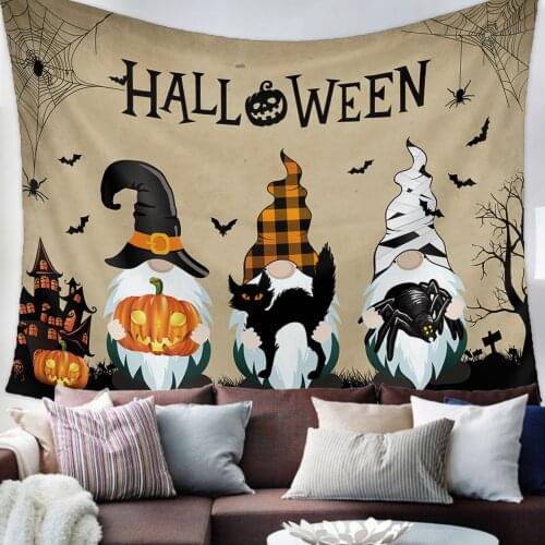 Halloween Gnome Crow Bat Tapestry Wall Hanging Living Room Decor Wall Hanging Tapestry Yoga Mat Home Decor Art