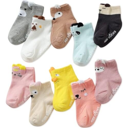 100% Cotton Newborn Socks Cartoon Baby Socks No-slip Infant Toddler Gripper Cotton Socks Non Skid Baby Girl Winter Trainer Socks