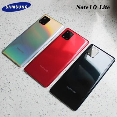 Original Samsung Galaxy Note 10 Lite Battery Back Cover Rear Door Housing Panel Case Replacement Repair Parts With Camera Lens