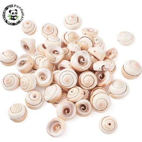 Pandahall 1 Bag Spiral Shell Beads for Jewelry Findings DIY Fashion Bracelet Necklace Making PapayaWhip 17~20x6~13mm Hole: 1mm