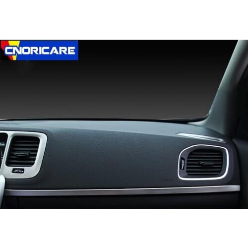 Car Stainless Steel Center Console Dashboard Strips Decoration Sticker Trim For Volvo S60 V60 LHD Interior Accessories