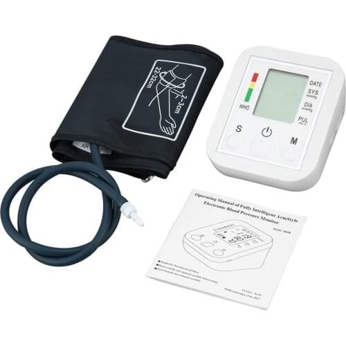 Portable Blood Pressure Monitor Household Automatic Digital Upper Arm phygmomanometer Heart Beat Rate Pulse Meter Tonometer