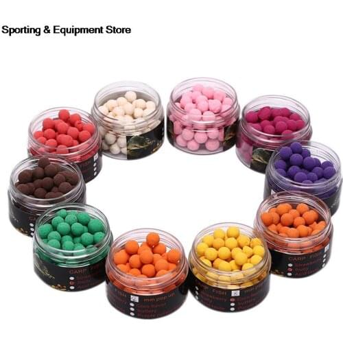 80pcs/box 8mm Carp Fishing Bait Smell Lure trap Ups Beads Feeder Lure Formula fishing tool Floating Ball