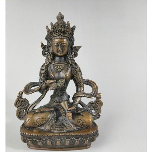 Elaborate Chinese Tibetan Buddhism Collection Home Decoration Copper Sacred Auspicious Bodhisattva Buddha Statue No.3