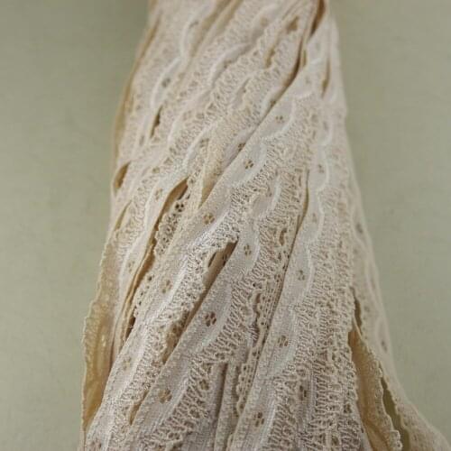 Clearance 132 Yards 17mm Width Apricot Elastic Stretch Lace Trim DIY Sewing/garment/clothes Elastic Lace E99