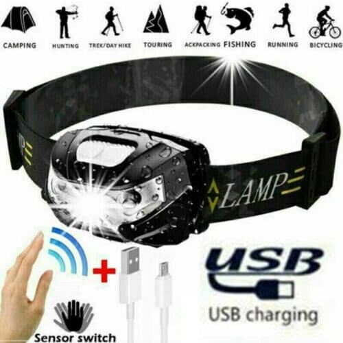 Fishing LED Headlight Headlamp Super Bright White LED Head Torch USB Rechargeable Outdoor Night Fishing Cycling Headlamp