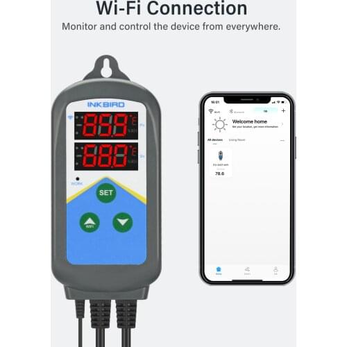 Inkbird Thermoregulator 24 Hours Cycle Timer Thermostat with LED Screen Heating Temperature Controller for Heater ITC-306T-WIFI