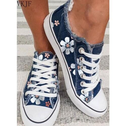 Top Selling Women Canvas Shoes Denim Thin Casual Spring Autumn T-tied Low-top Leisure Students Shoes Shoes for Women Sneakers