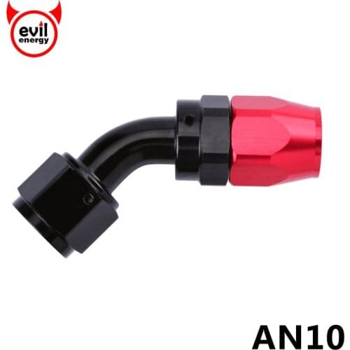 Evil energy AN10 Anoized Aluminum 45 Degree Swivel Oil Fuel Fitting Car Connections AN 10 Hose End Fitting Oil Cooler Adapter