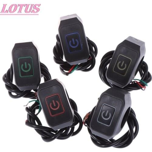 1PCS 7/8'' 22mm Motorcycle Handlebar Switch Momentry Buttton Electric Star Kill Waterproof Control Switch Button with LED light