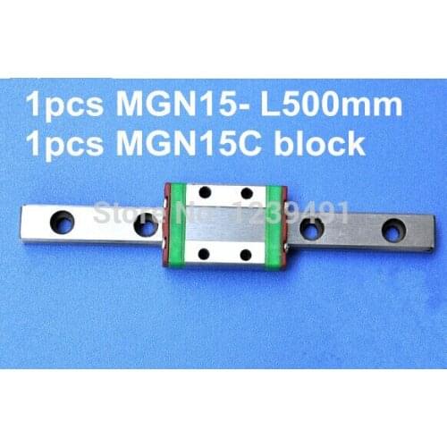 1pcs MGN15 L500mm linear rail + 1pcs MGN15C carriage