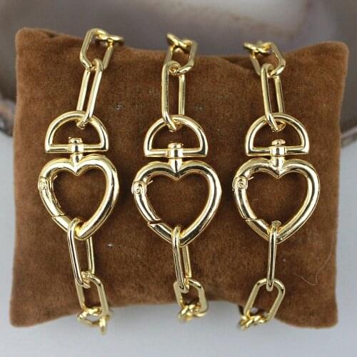 10pcs/lot New design plated charm bracelet,heart shape spring clasp component jewelry,popular bracelet cheap wholesale
