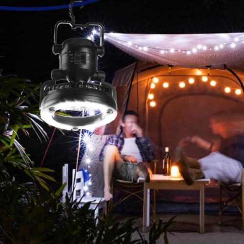 2 In 1 Portable LED Camping Lantern With 18 LED Flashlight Ceiling Fan For Outdoor Hiking Fishing Outages And Emergencies Tent
