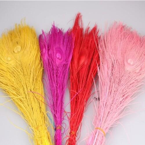 50p Multiple Long Peacock Feather Centerpieces Cheap Bulk Centerpieces Peacock Feathers for Decoration Costume Wedding Wholesale