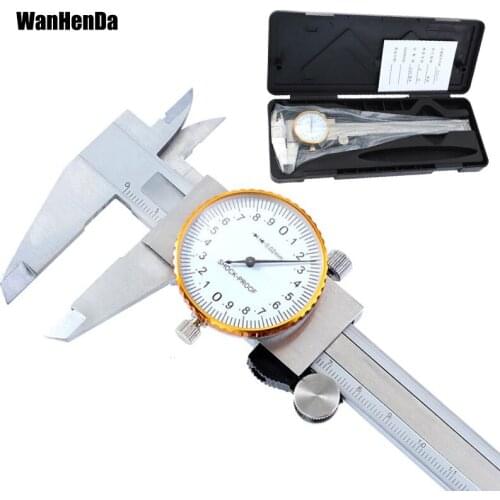 6" 0-150mm/0.02 Dial Caliper Shock-proof Stainless Steel Vernier Caliper Measurement Gauge Metric Measuring Tool