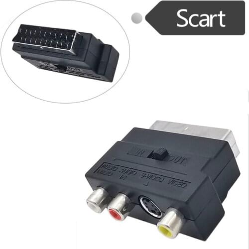 RGB SCART Plug Male to 3 RCA Female A/V Adaptor Converter for TV DVD VCRs VOSO