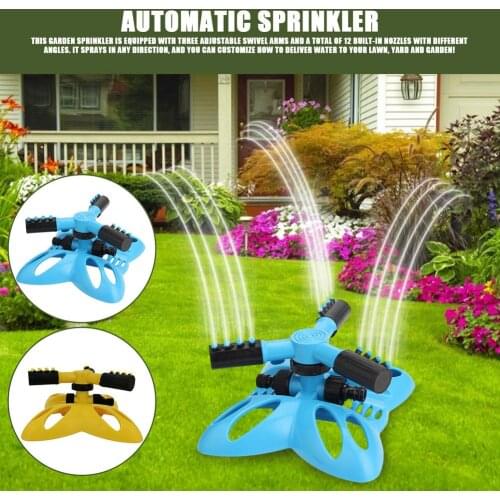 Automatic Rotating Lawn Sprinkler Butterfly Shape Rotating Three-prong Sprinkler Nozzle Garden Watering Irrigation Tool