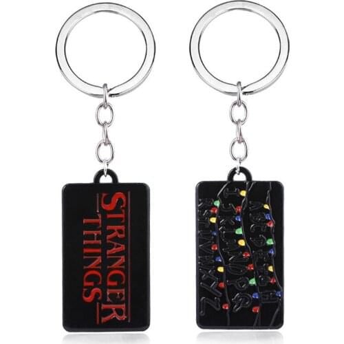 Cartoons Stranger Things Fashion Letter Keychain Light Alphabet Wall Accessories Pendant Keyring Creative Metal Jewelry Gifts