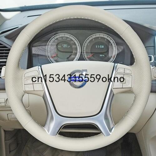 DIY Sew Customized Steering Wheel Cover For Volvo XC60 XC70 S80L S60L S80 Car Accessories