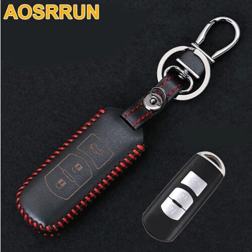 For Mazda CX-3 CX-5 CX-7 MAZDA 3 6 2 2012 2013 2014 2015 2018 Leather Car key cover wallet bag Car Accessories