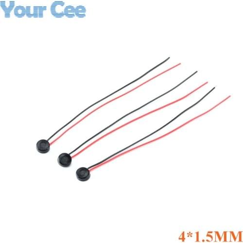 5 pcs Electret Condenser MIC Capacitive Electret Microphone 4mm x 1.5mm for PC Phone MP3 MP4 with 2 Leads wire wire length:5.5CM